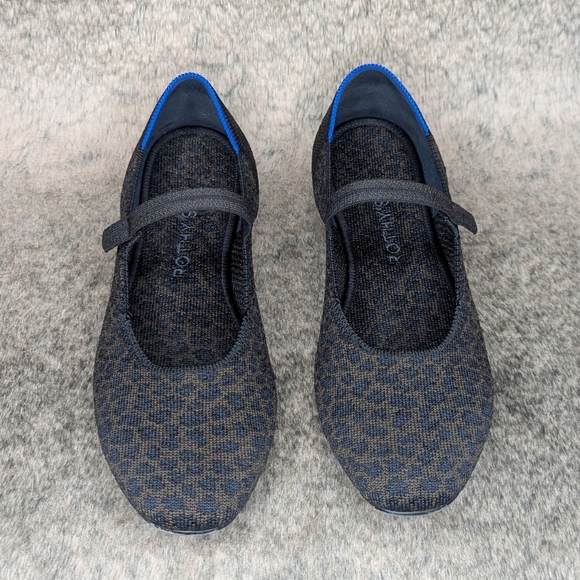 Rothy's The Square Mary Jane Chocolate Spot Leopard Animal Print Women's 7.5 - Picture 6 of 14